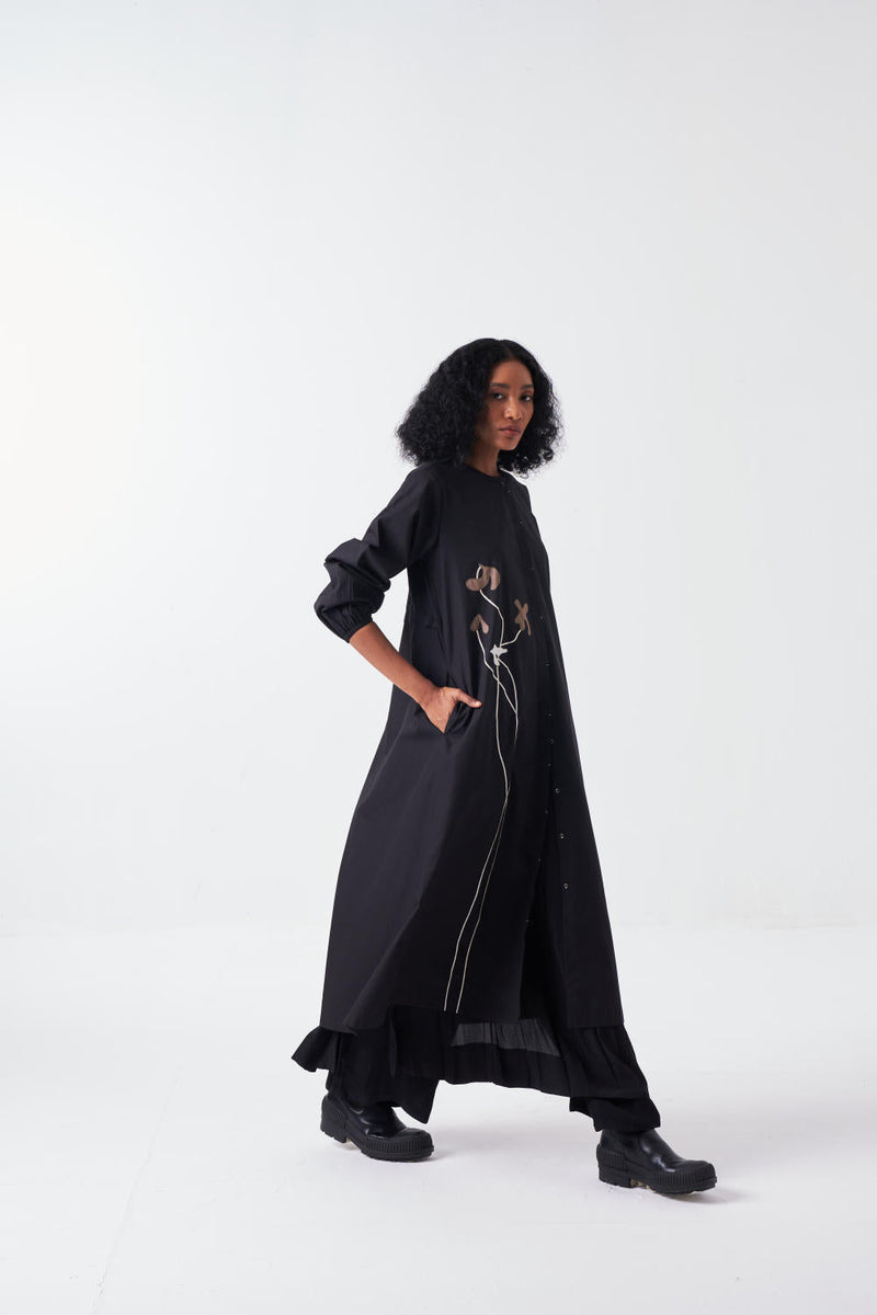POPPY BACK YOKE JACKET-BLACK poplin by THREE for women Worldwide