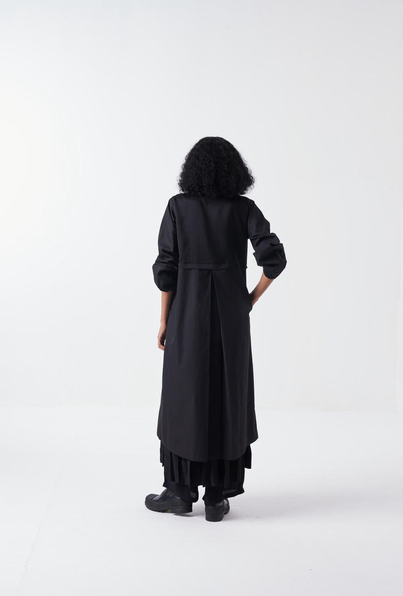 POPPY BACK YOKE JACKET CO-ORD-BLACK (SET OF 3) poplin by THREE for women Worldwide