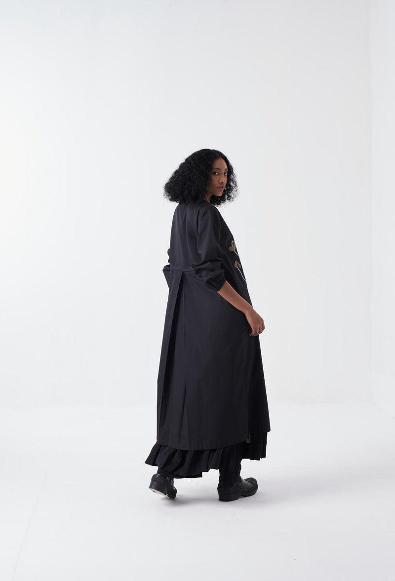 POPPY BACK YOKE JACKET CO-ORD-BLACK (SET OF 3) poplin by THREE for women Worldwide