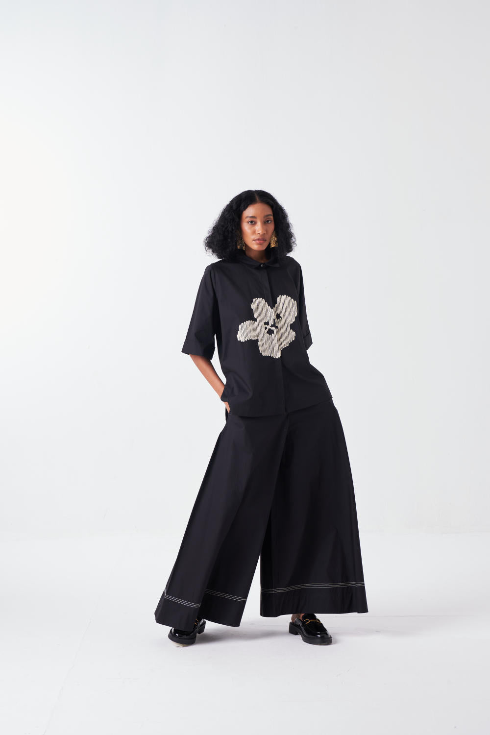 WIDE LEG BROAD BOTTOM-BLACK