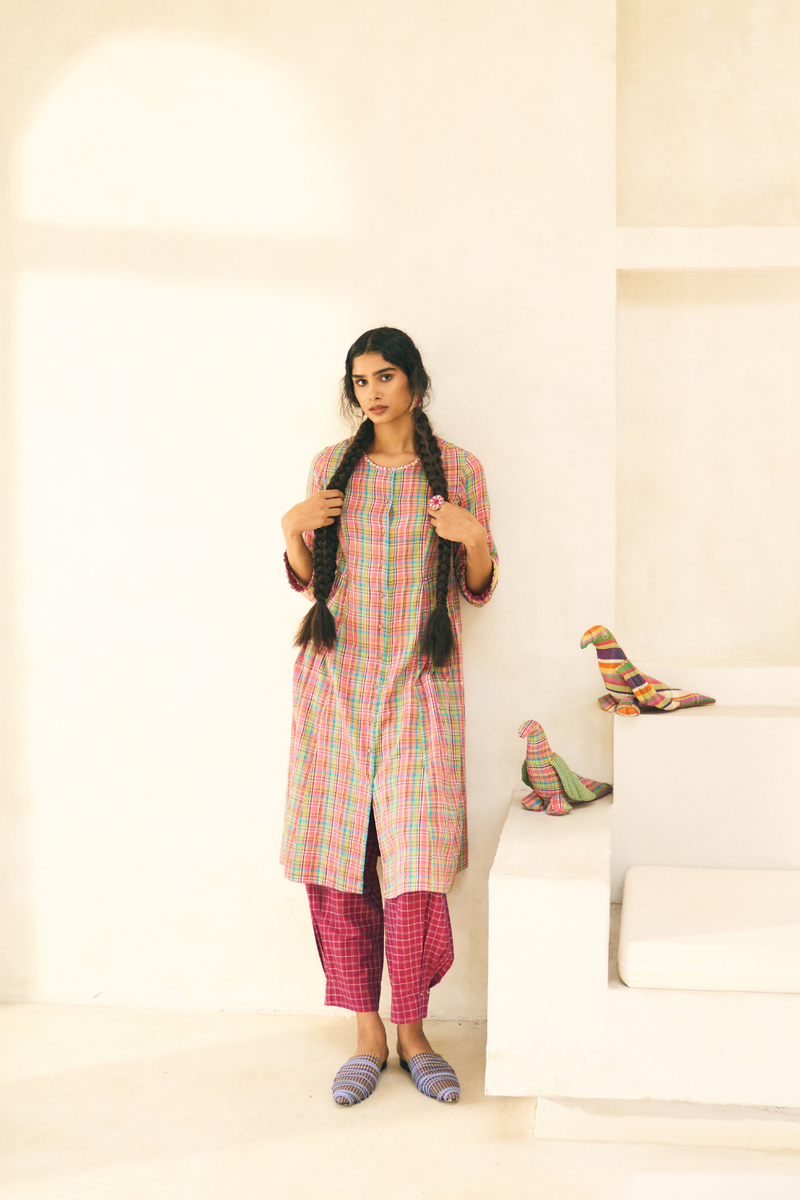 Flora Kurta cotton by SWATTI KAPOOR in multi color for women Worldwide
