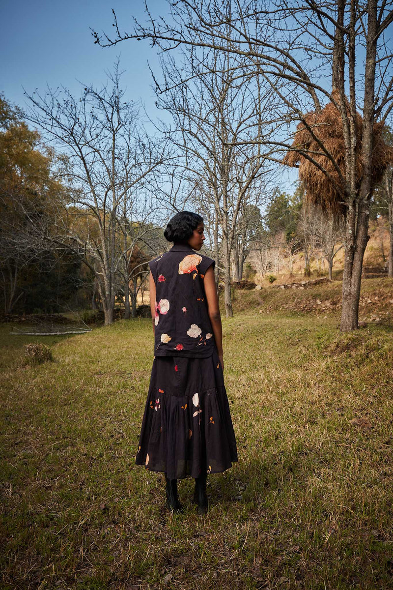 Abstract bouquet dress cotton by Khara Kapas in brown for women Worldwide