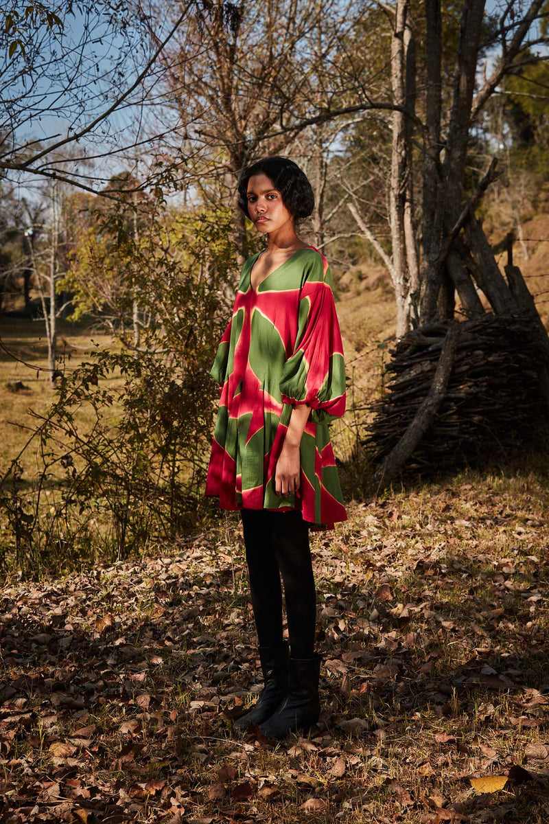 Floral Breeze dress cotton by Khara Kapas in multi for women Worldwide