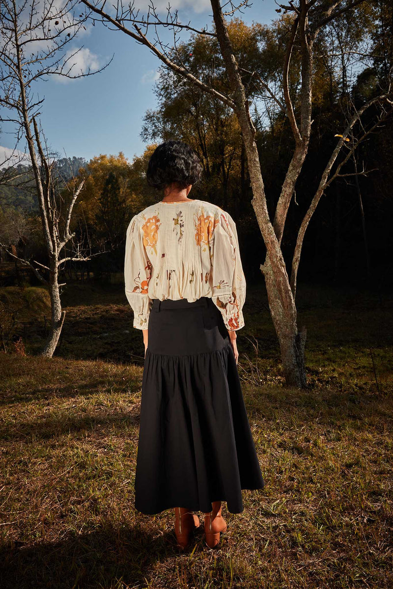 Phantom Skirt cotton by Khara Kapas in black for women Worldwide