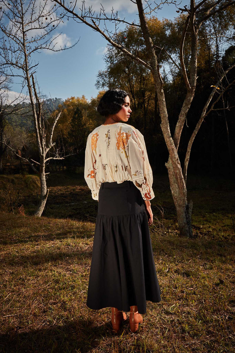 Phantom Skirt cotton by Khara Kapas in black for women Worldwide
