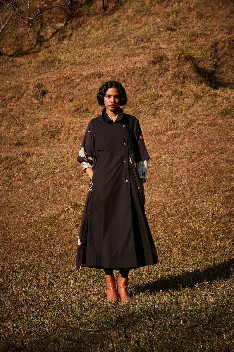 Floral Storm Trench Coat poplin by Khara Kapas in multi for women Worldwide
