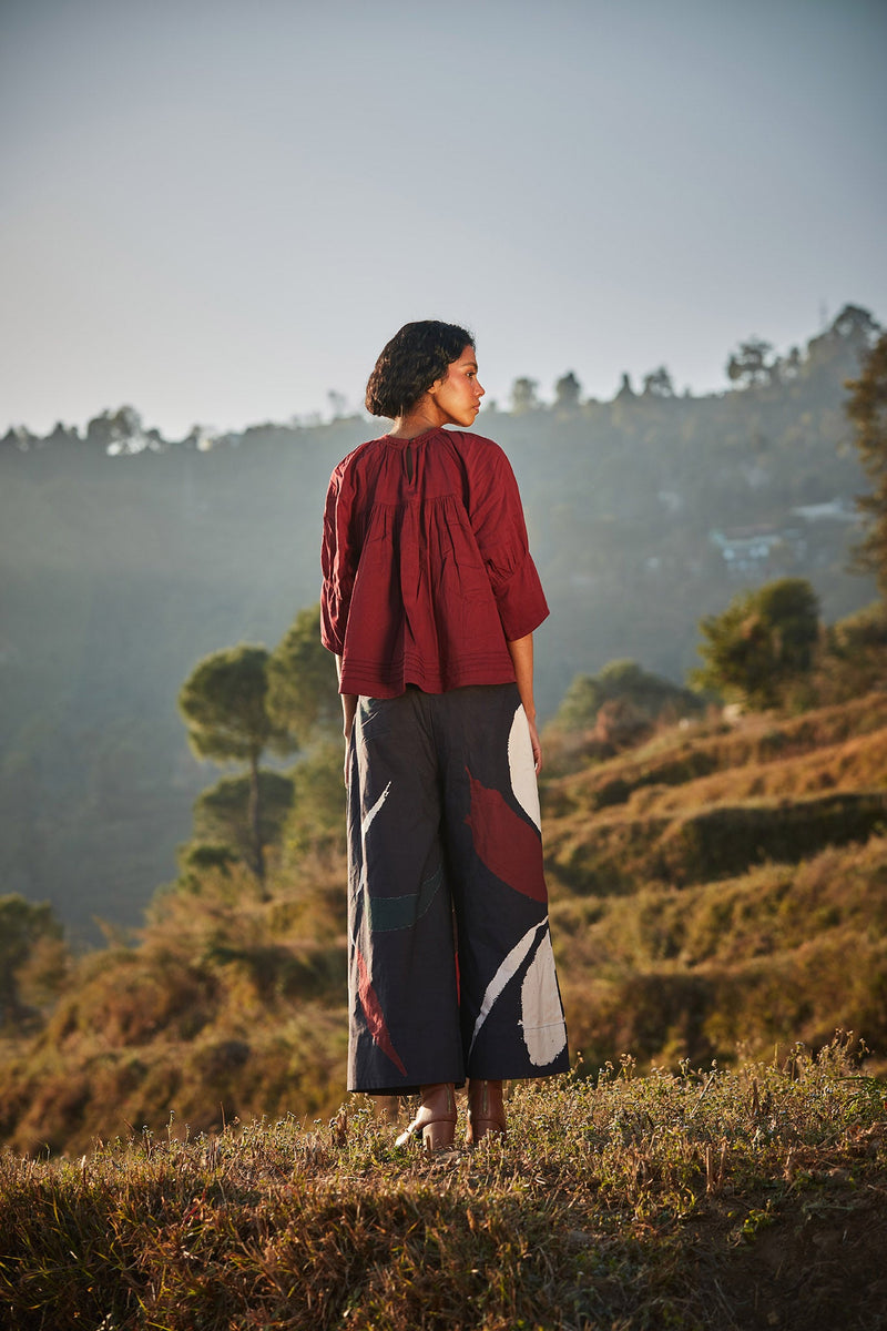 Dappled Petal skirt Pants mul by Khara Kapas in multi for women Worldwide
