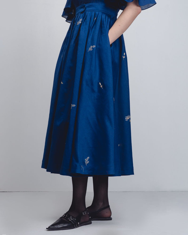 Fons Dress - Cobalt Blue cotton by Leh Studios in blue color for women Worldwide