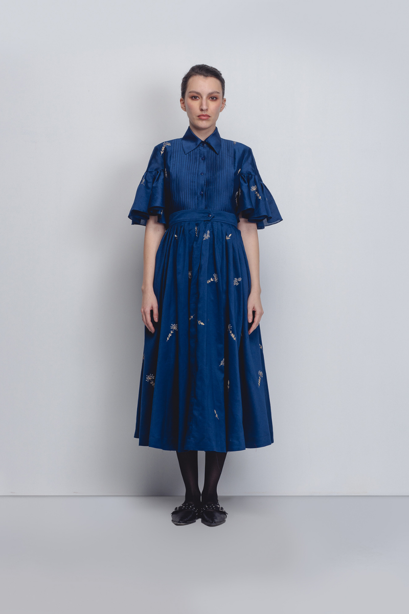Fons Dress - Red cotton by Leh Studios in red color for women Worldwide