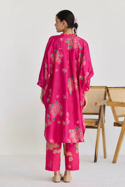 FUCHSIA BOUGAINVILLEA KURTA SET