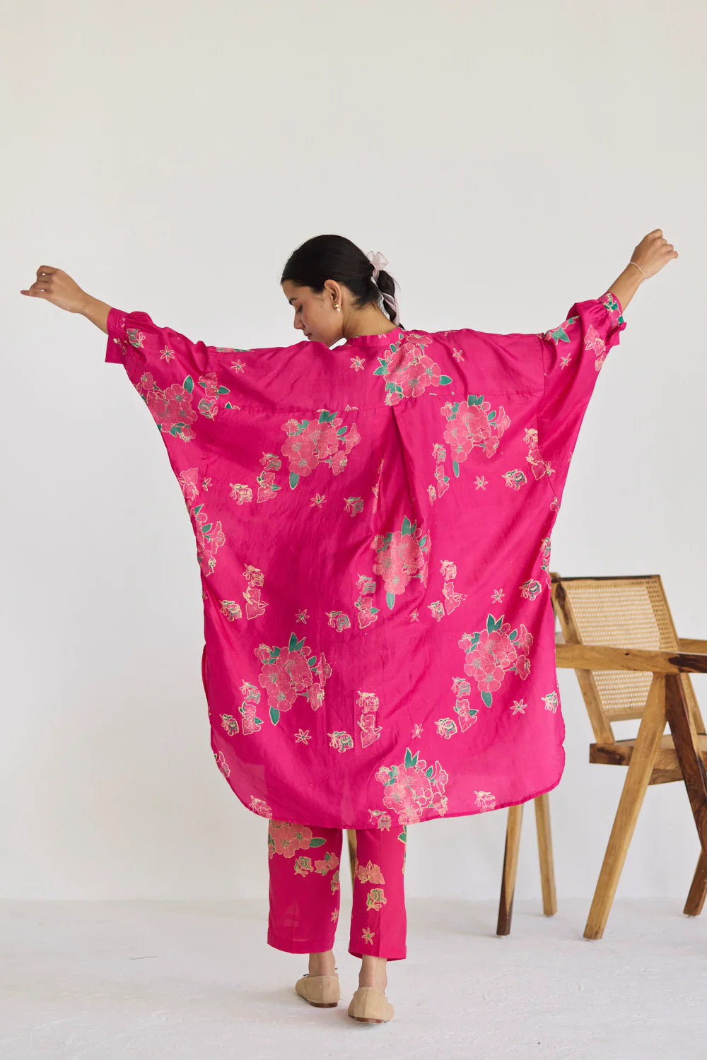 FUCHSIA BOUGAINVILLEA KURTA SET