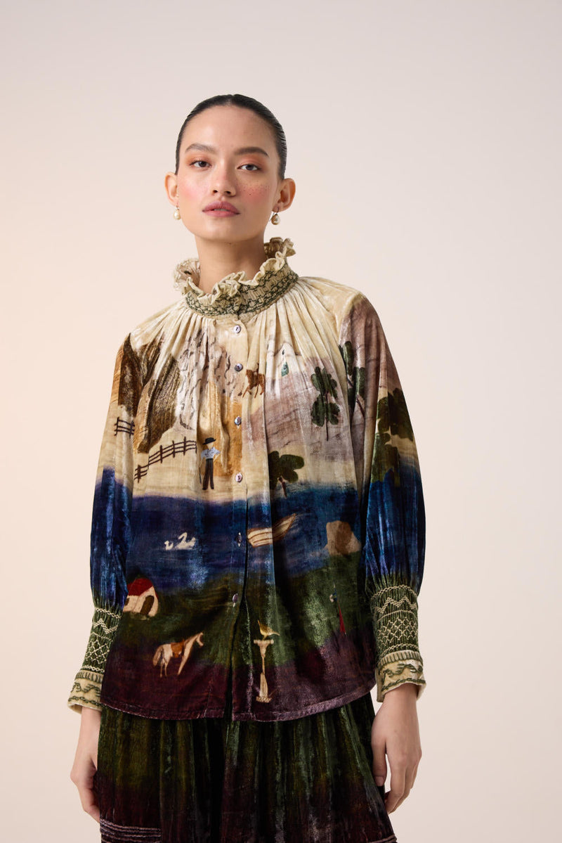 FARMER TOP -VILLAGE PRINT by CORD for women Worldwide