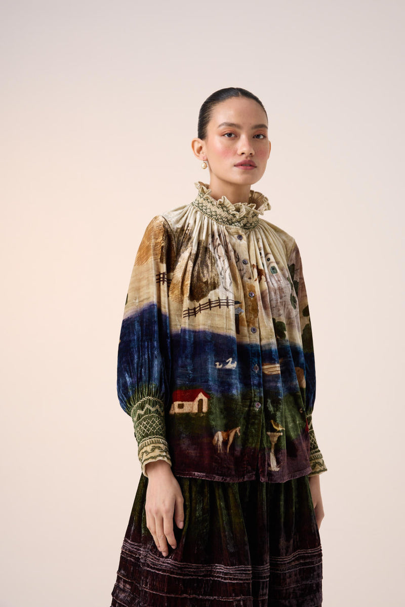 FARMER TOP -VILLAGE PRINT by CORD for women Worldwide