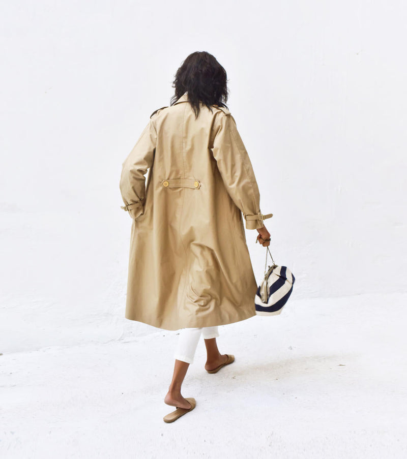 Fawn Trench Coat Jackets & Overlays by Khara Kapas for women Worldwide