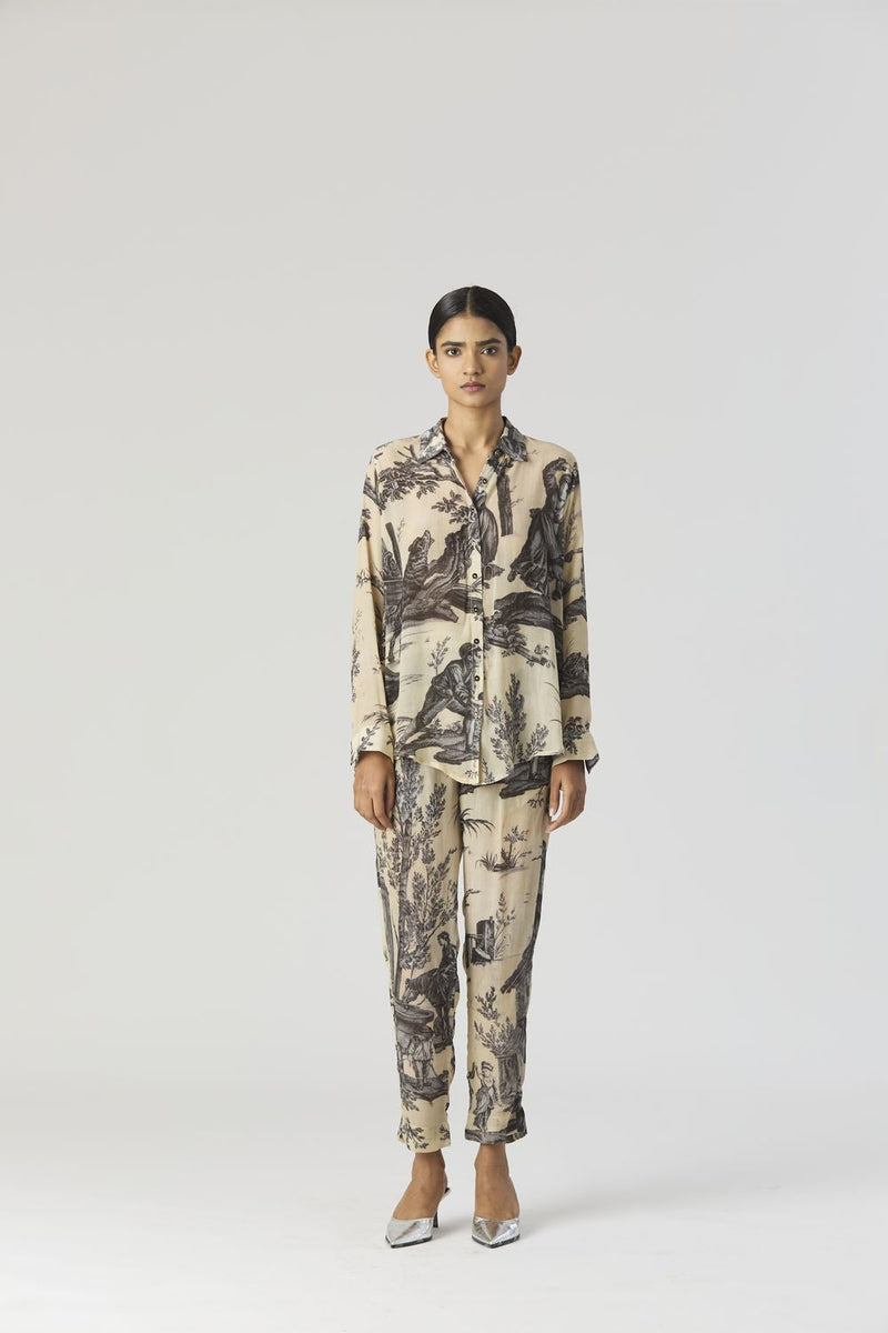 FESTA CO-ORD SET by Yam in grey color for women Worldwide