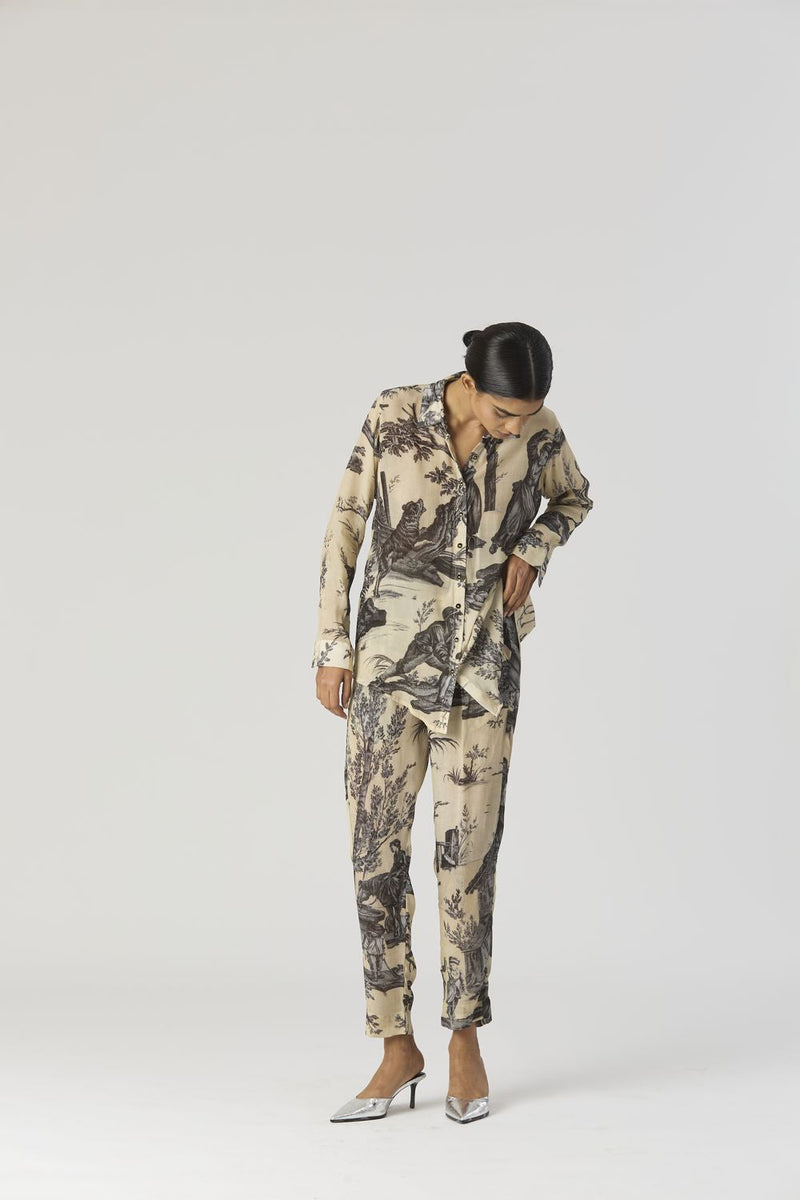FESTA CO-ORD SET by Yam in grey color for women Worldwide