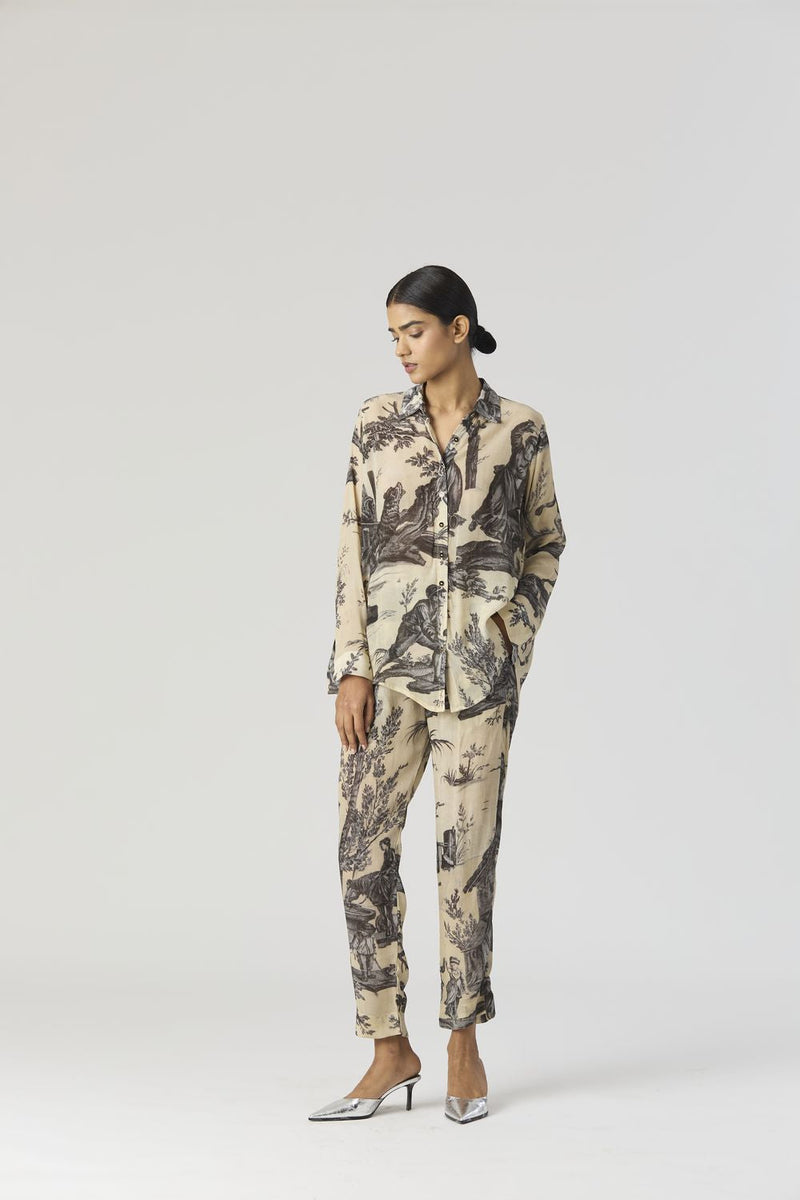 FESTA CO-ORD SET by Yam in grey color for women Worldwide