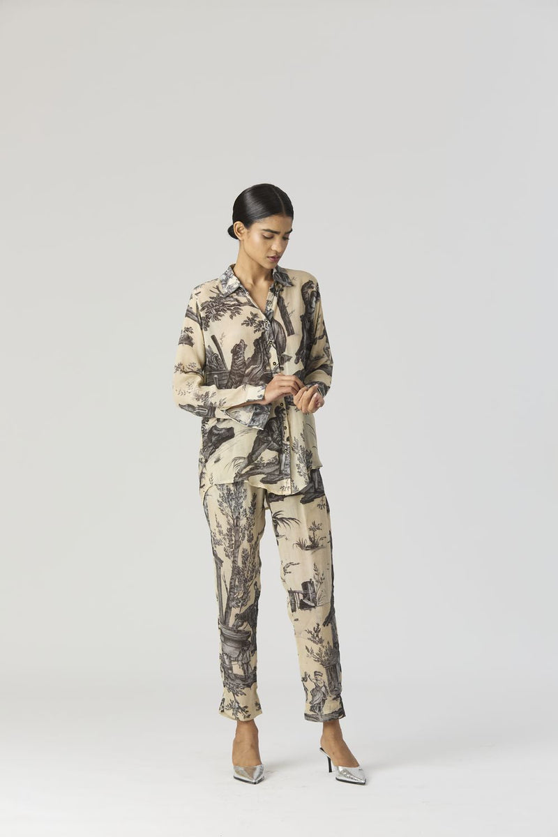 FESTA CO-ORD SET by Yam in grey color for women Worldwide
