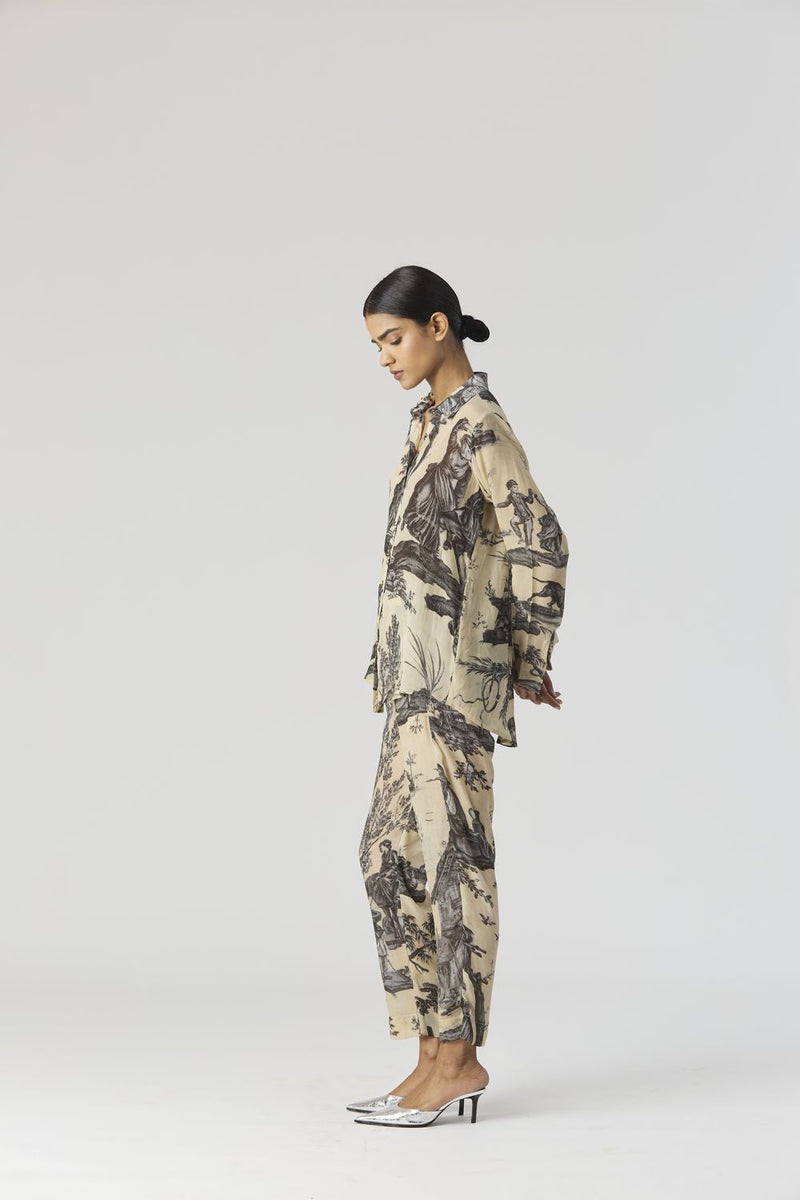 FESTA CO-ORD SET by Yam in grey color for women Worldwide