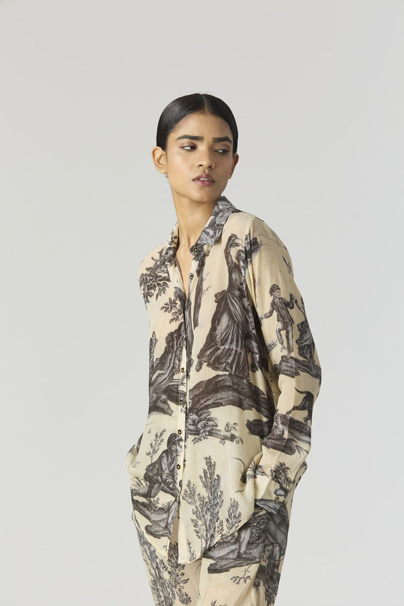 FESTA CO-ORD SET by Yam in grey color for women Worldwide