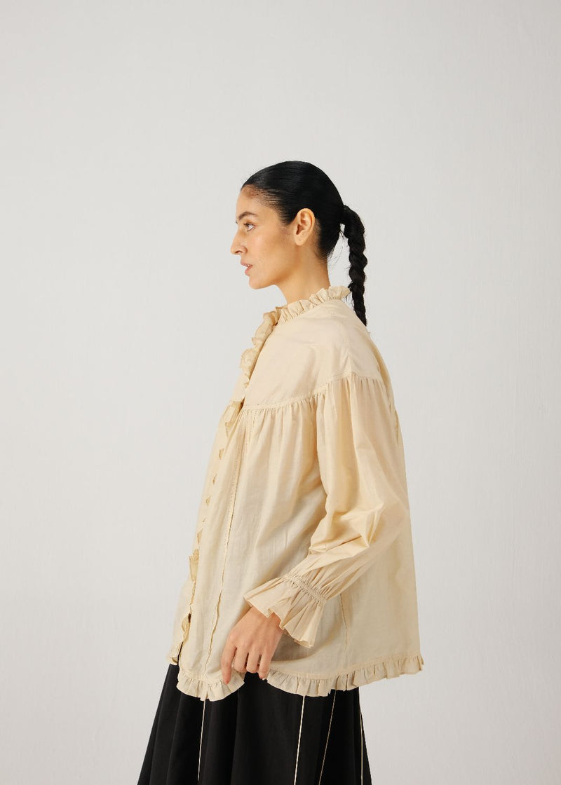 Fiji top-Ivory silk by CORD for women Worldwide