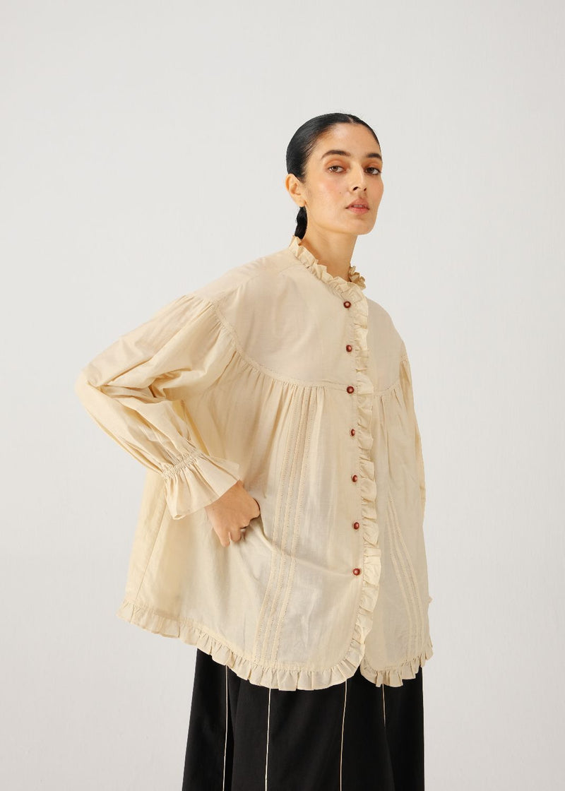 Fiji top-Ivory silk by CORD for women Worldwide