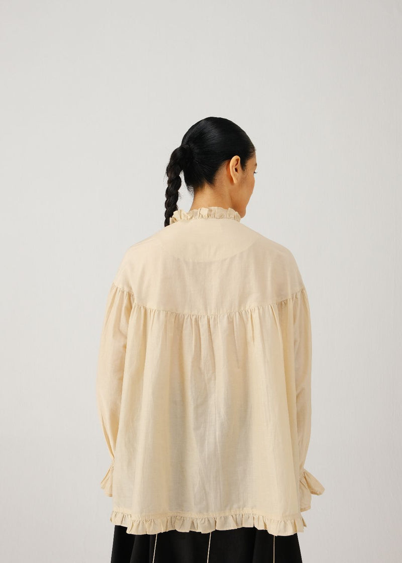 Fiji top-Ivory silk by CORD for women Worldwide