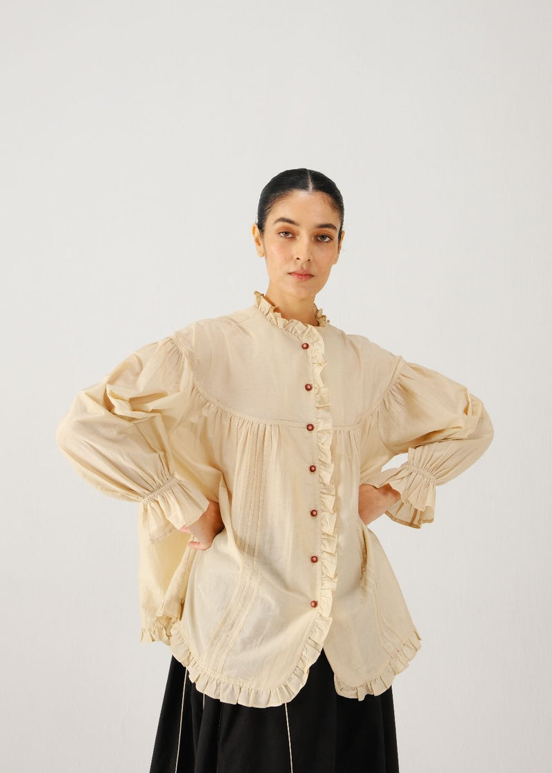 Fiji top-Ivory silk by CORD for women Worldwide
