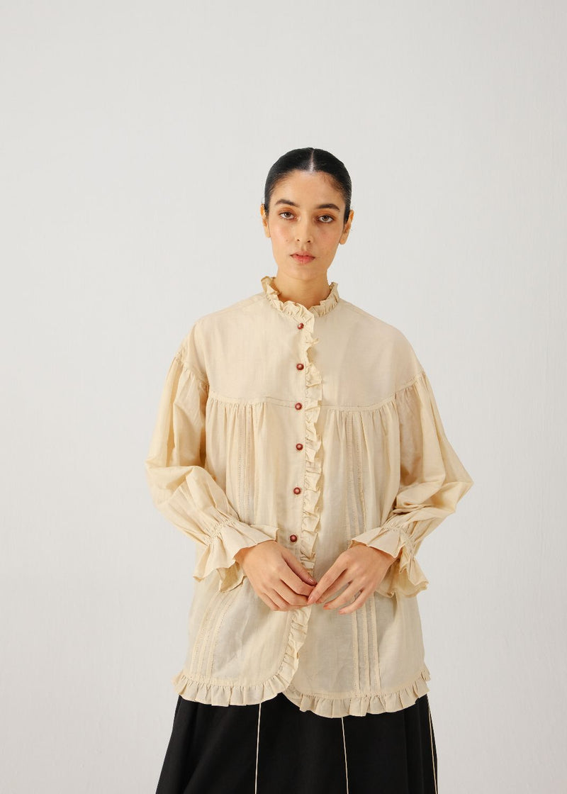 Fiji top-Ivory silk by CORD for women Worldwide
