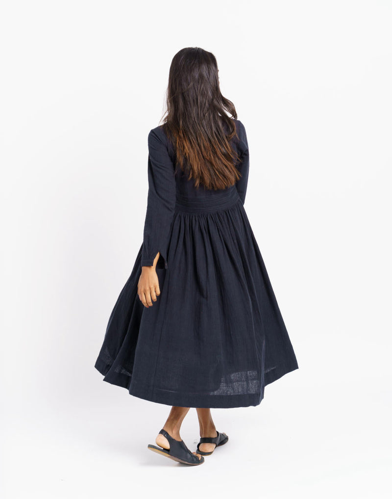 Fit and flare midi dress - Black Dress by World of Crow in black color for women Worldwide
