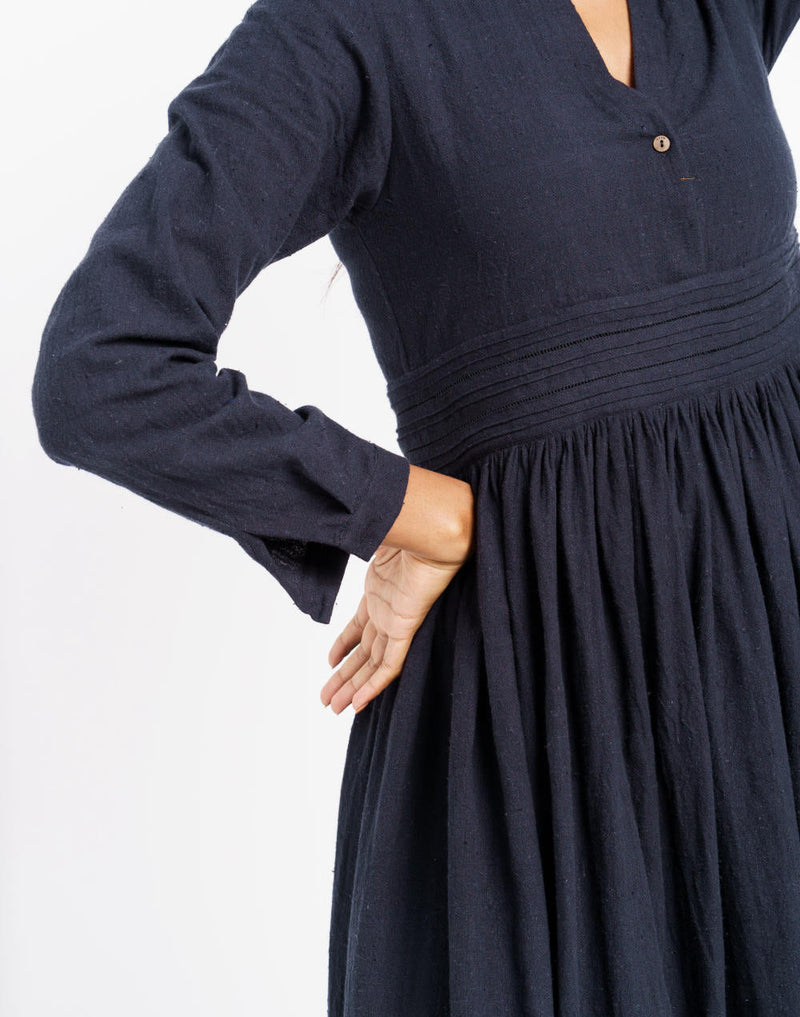 Fit and flare midi dress - Black Dress by World of Crow in black color for women Worldwide