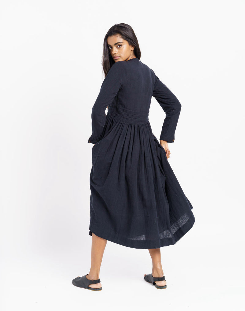 Fit and flare midi dress - Black Dress by World of Crow in black color for women Worldwide