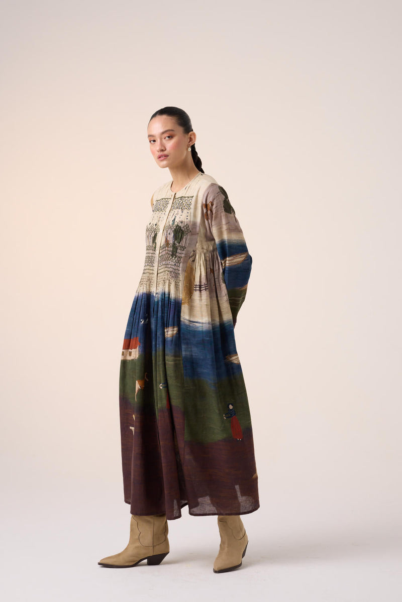 FRIDA DRESS-VILLAGE PRINT cotton by CORD for women Worldwide