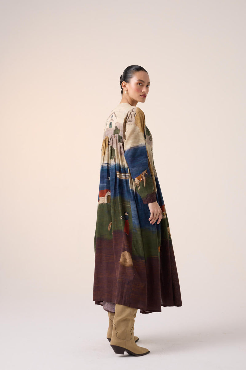 FRIDA DRESS-VILLAGE PRINT cotton by CORD for women Worldwide
