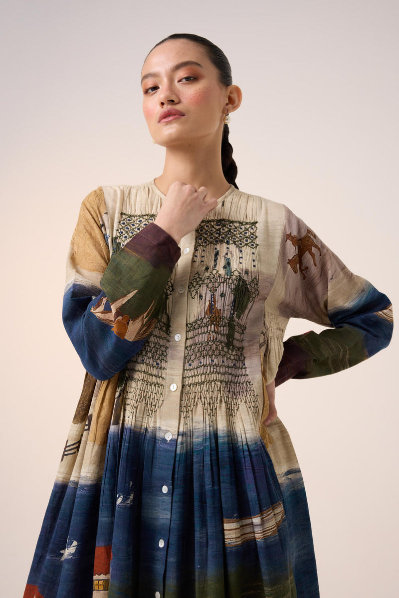 FRIDA DRESS-VILLAGE PRINT cotton by CORD for women Worldwide