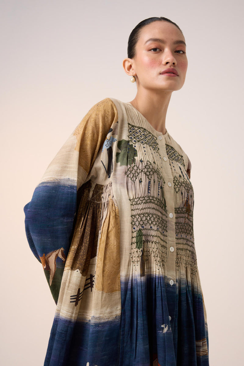 FRIDA DRESS-VILLAGE PRINT cotton by CORD for women Worldwide