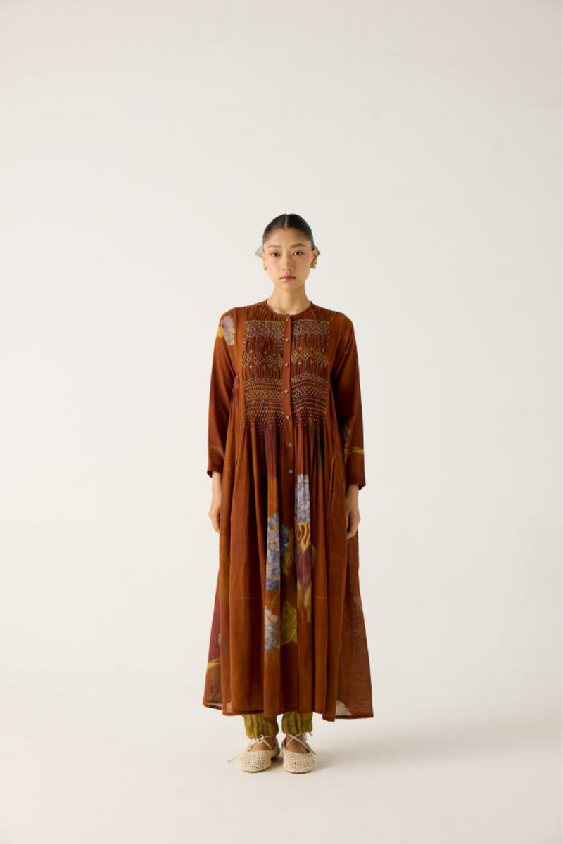 FRIDA SET-FOLIAGE + SCALE PRINT (FRIDA DRESS + PLEAT PANTS) cotton by CORD in multi for women Worldwide