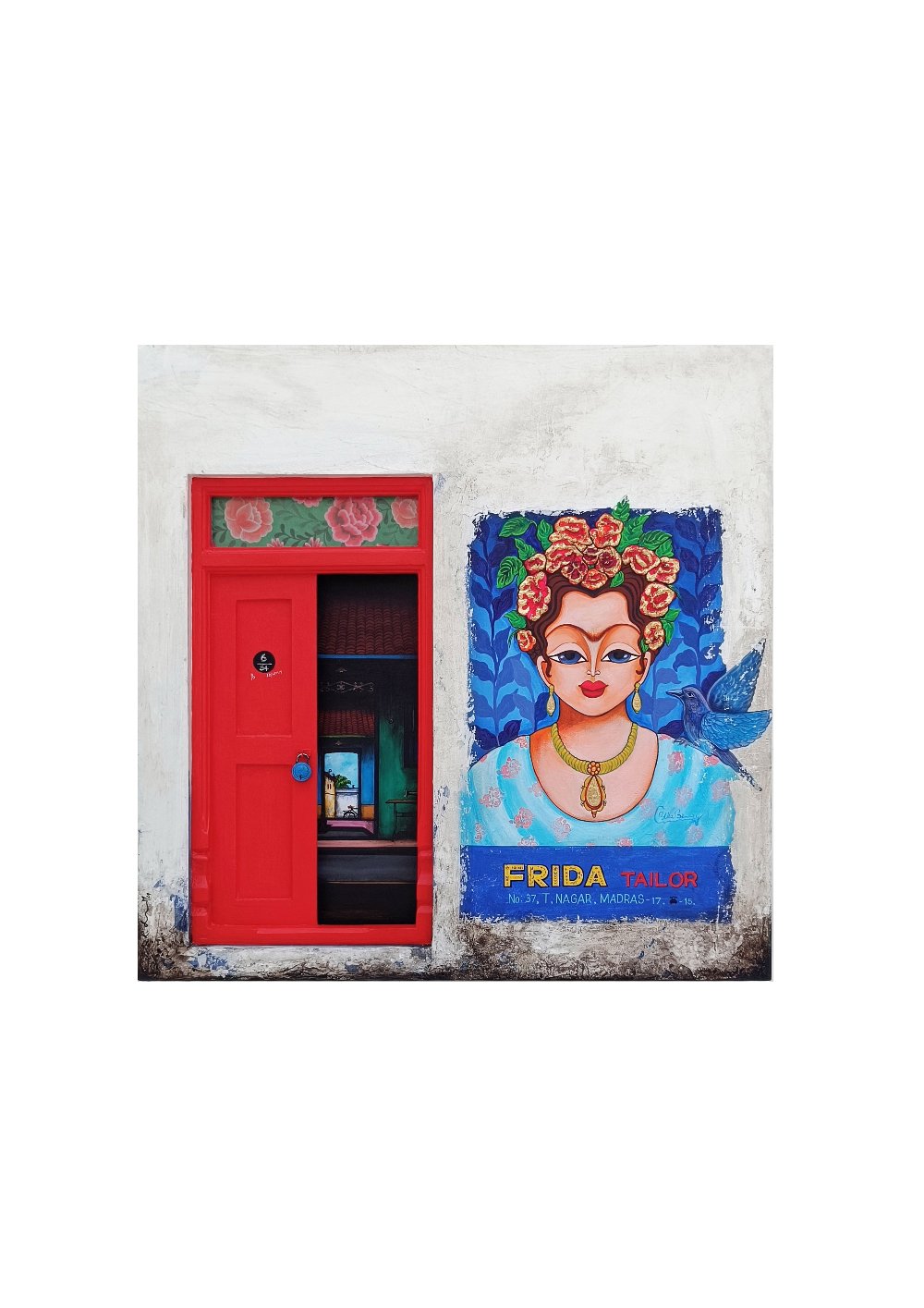 AAF24KR-12 Frida Kahlo Wooden Box Door