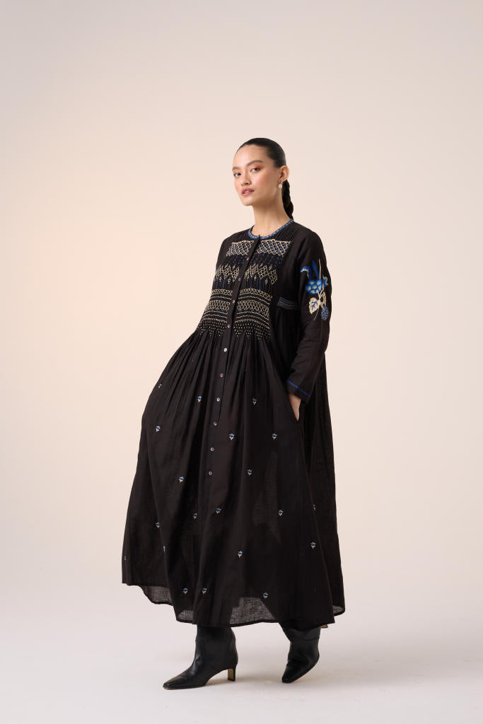 FRIDA DRESS-BLACK EMBROIDERY