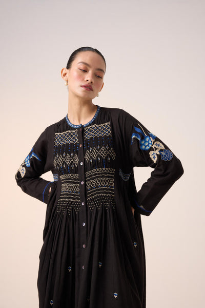 FRIDA DRESS-BLACK EMBROIDERY