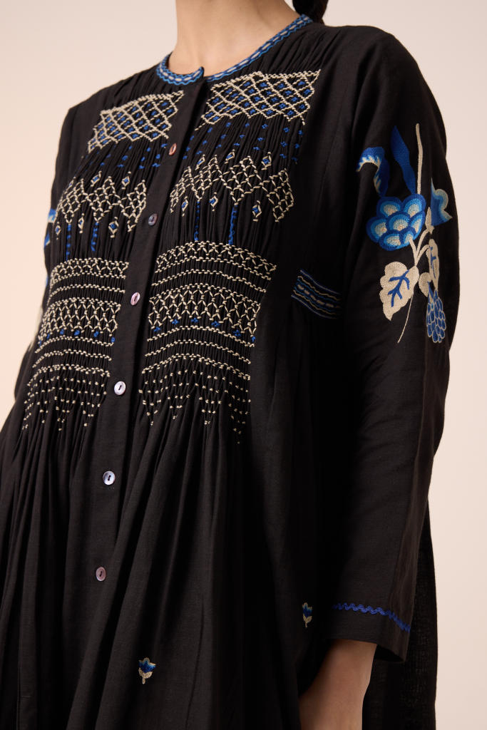 FRIDA DRESS-BLACK EMBROIDERY