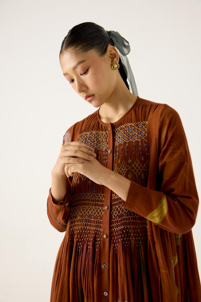 FRIDA DRESS-FOLIAGE cotton by CORD in multi for women Worldwide