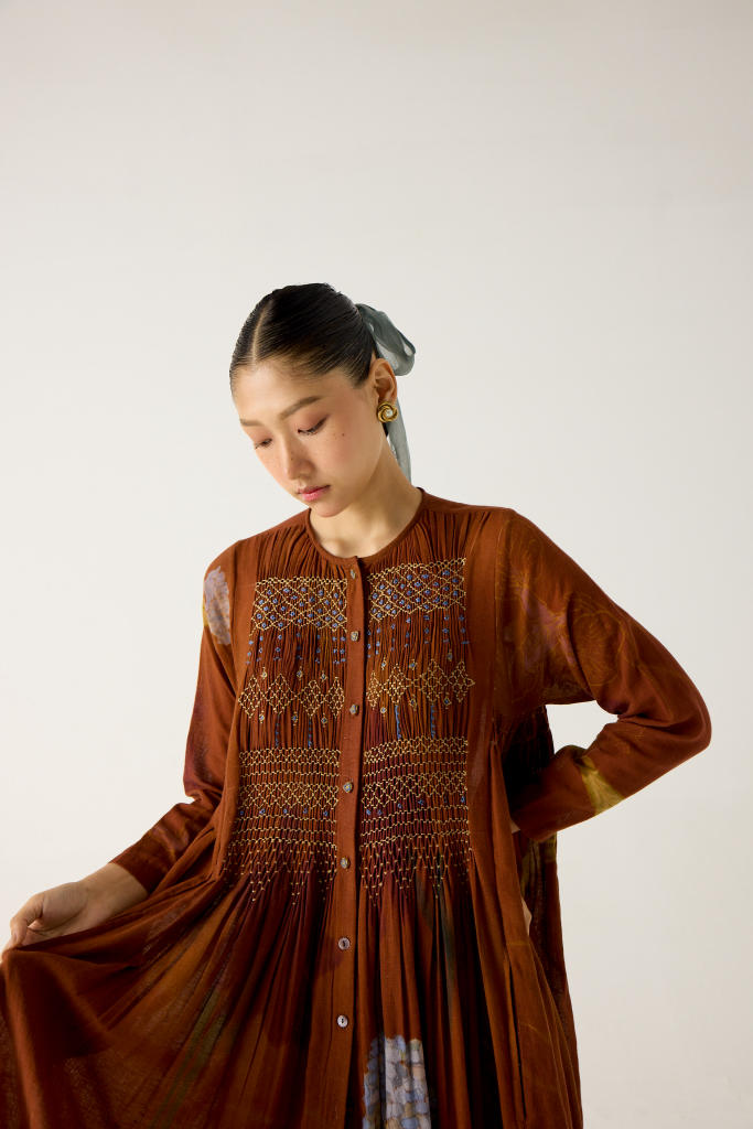 FRIDA SET-FOLIAGE + SCALE PRINT (FRIDA DRESS + PLEAT PANTS) cotton by CORD in multi for women Worldwide