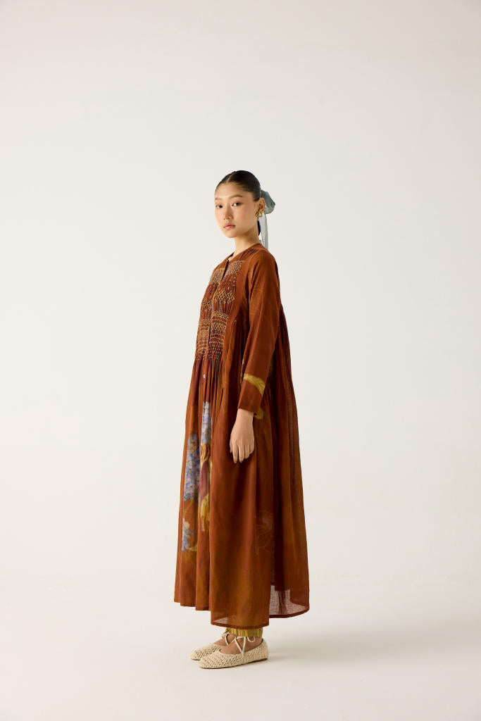 FRIDA SET-FOLIAGE + SCALE PRINT (FRIDA DRESS + PLEAT PANTS) cotton by CORD in multi for women Worldwide