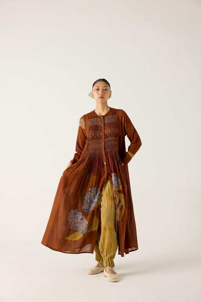 FRIDA SET-FOLIAGE + SCALE PRINT (FRIDA DRESS + PLEAT PANTS) cotton by CORD in multi for women Worldwide
