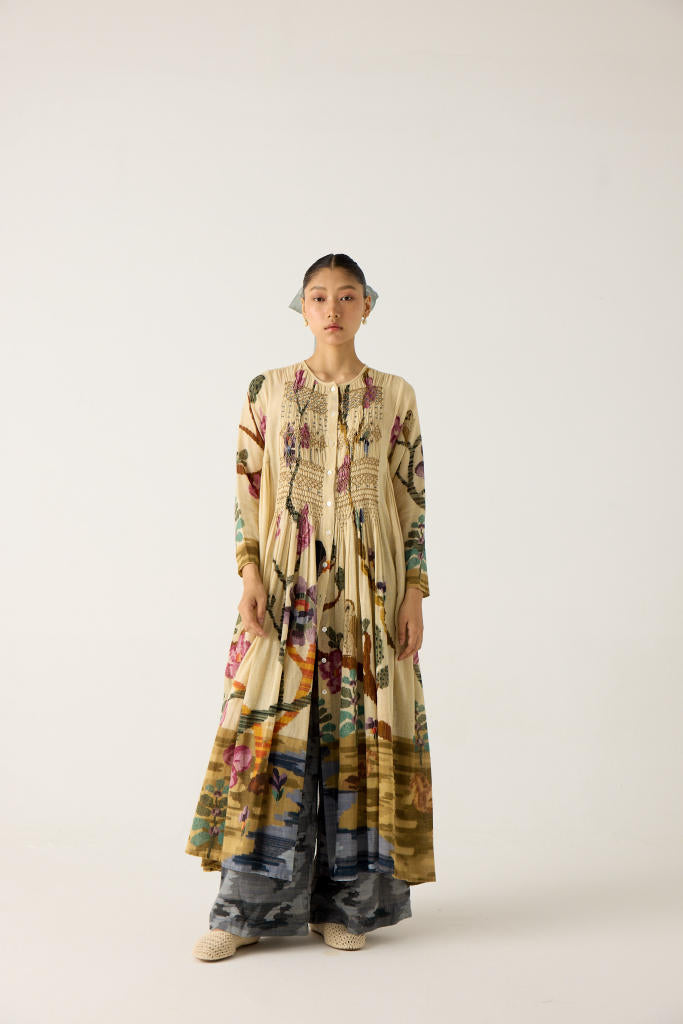 FRIDA SET- SAFARI (FRIDA DRESS+ CAMO PANTS) cotton by CORD in multi for women Worldwide