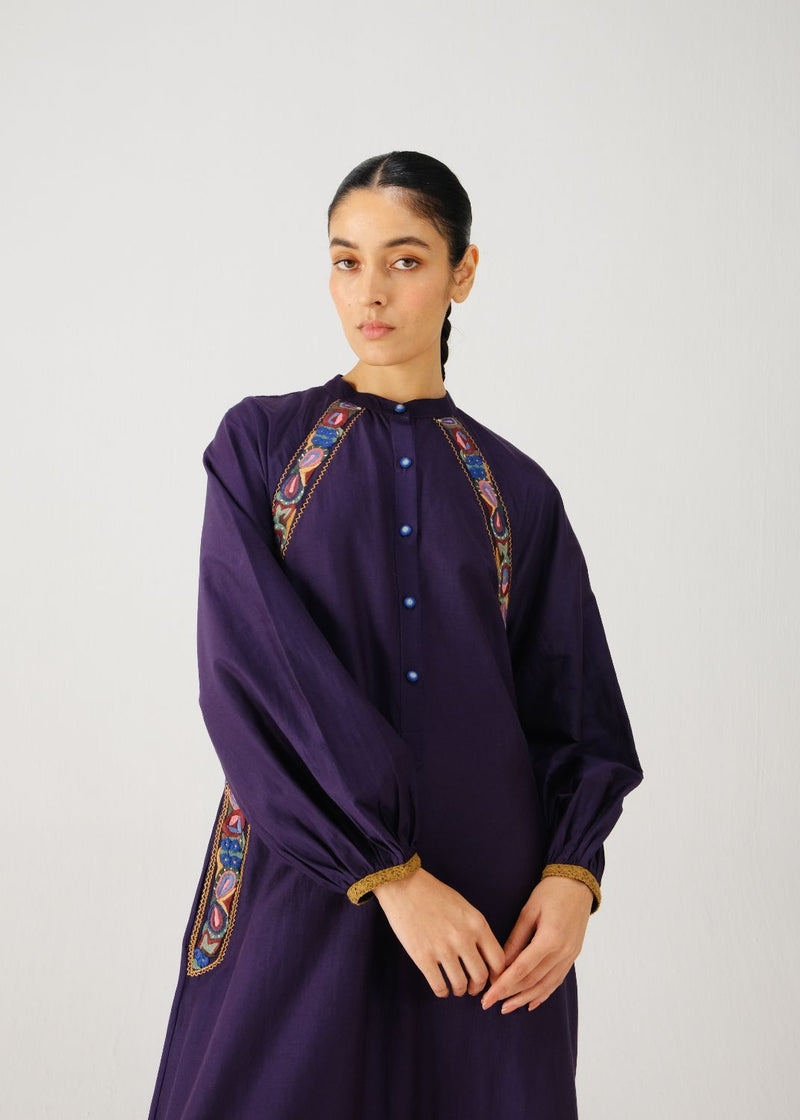 Goa dress-Ink band emb. silk by CORD for women Worldwide
