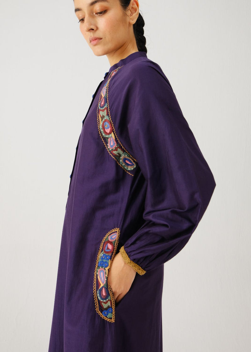 Goa dress-Ink band emb. silk by CORD for women Worldwide
