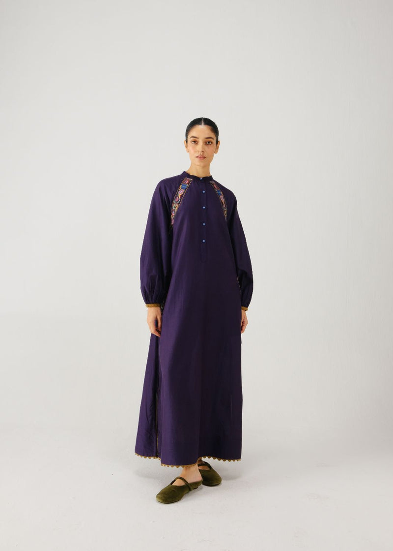 Goa dress-Ink band emb. silk by CORD for women Worldwide