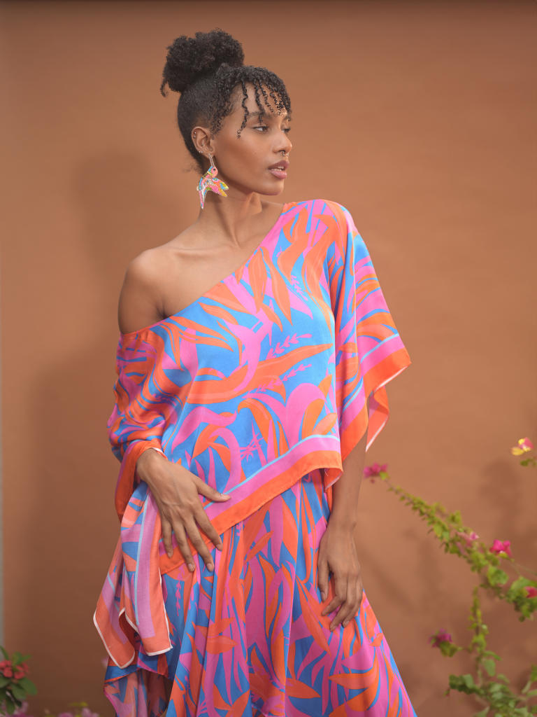 Leila Scarf kaftan blouse